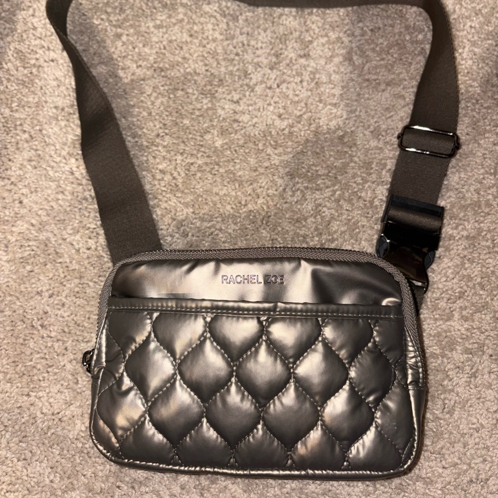 Rachel Zoe Edess crossbody and belt bag metallic pewter